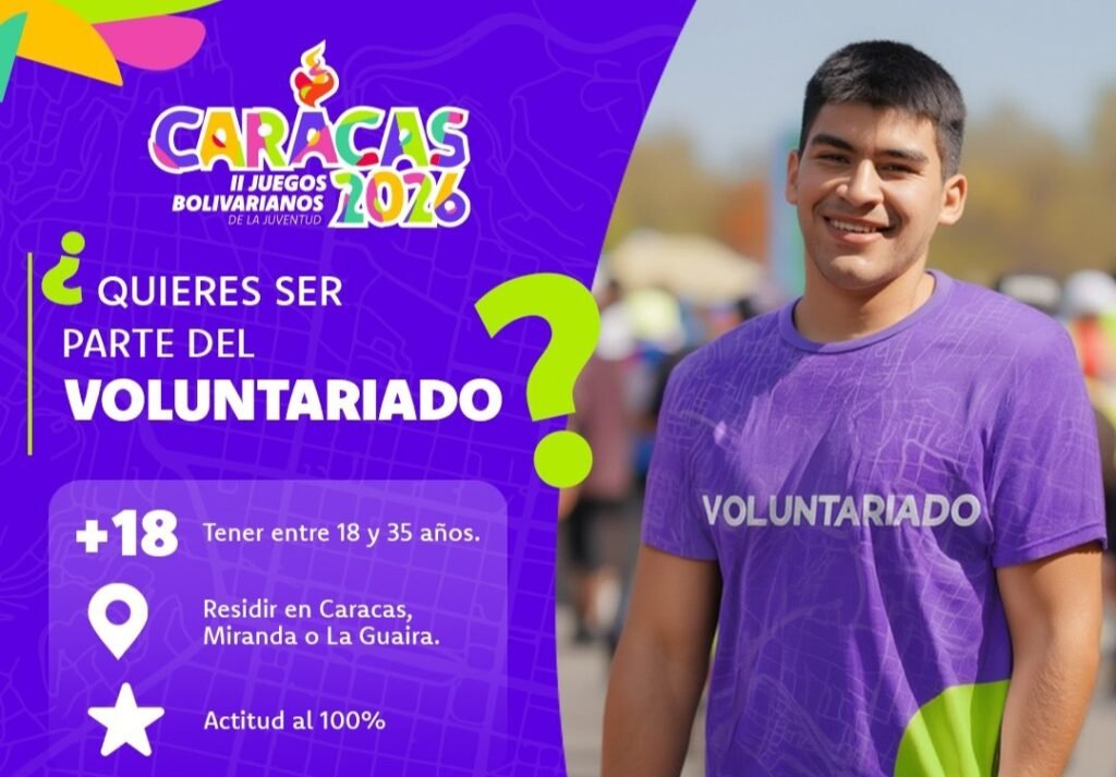 Inicia programa de formación ‘Legado Bolivariano’ para voluntarios de los Juegos Bolivarianos de la Juventud Caracas 2026